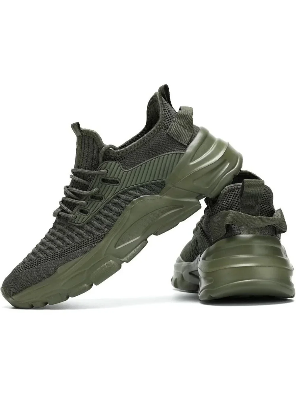 Men's ArmyGreen Rubber Non Slip Breathable Lightweight Fashion Athletic Sneakers